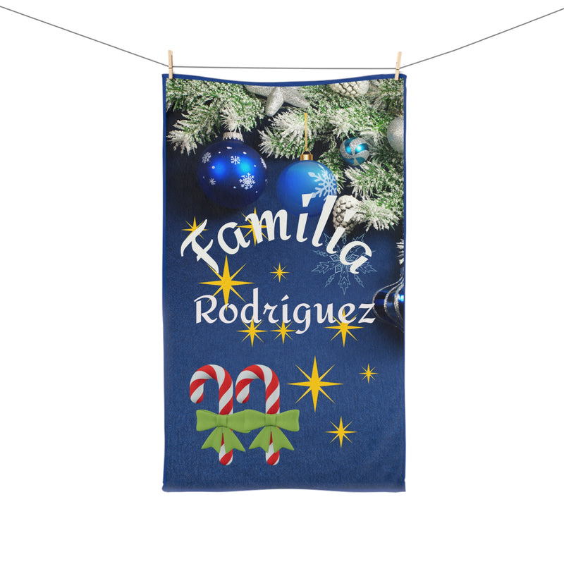 Christmas Hand Towel with Family Last Name - Personalize how you want
