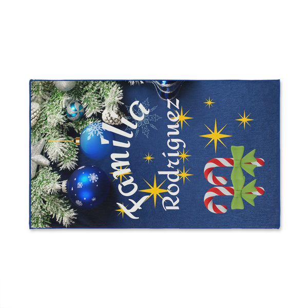 Christmas Hand Towel with Family Last Name - Personalize how you want