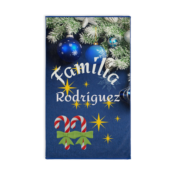 Christmas Hand Towel with Family Last Name - Personalize how you want
