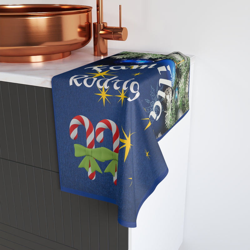 Christmas Hand Towel with Family Last Name - Personalize how you want