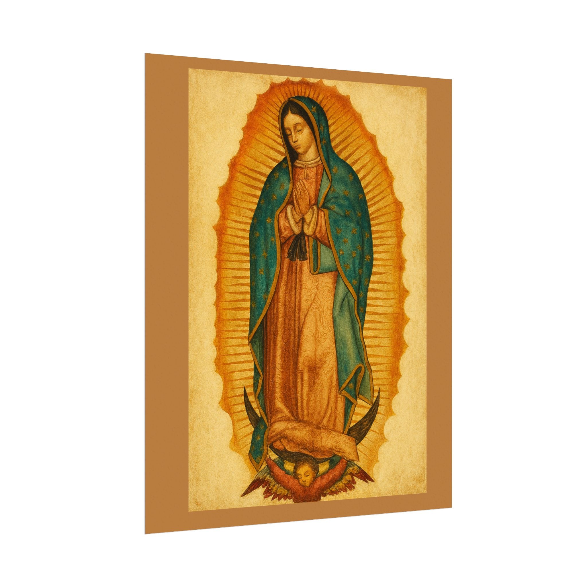 La Virgen de Guadalupe - Textured Watercolor Matte Poster
