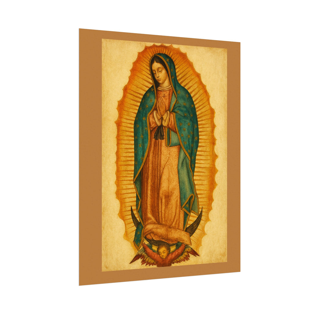 La Virgen de Guadalupe - Textured Watercolor Matte Poster