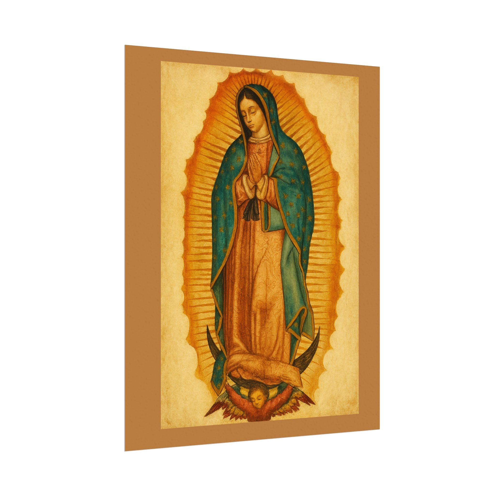 La Virgen de Guadalupe - Textured Watercolor Matte Poster