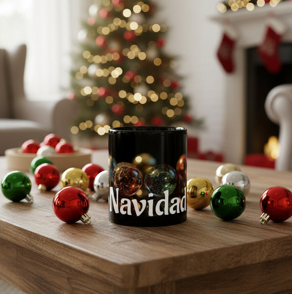 Taza negra brillante