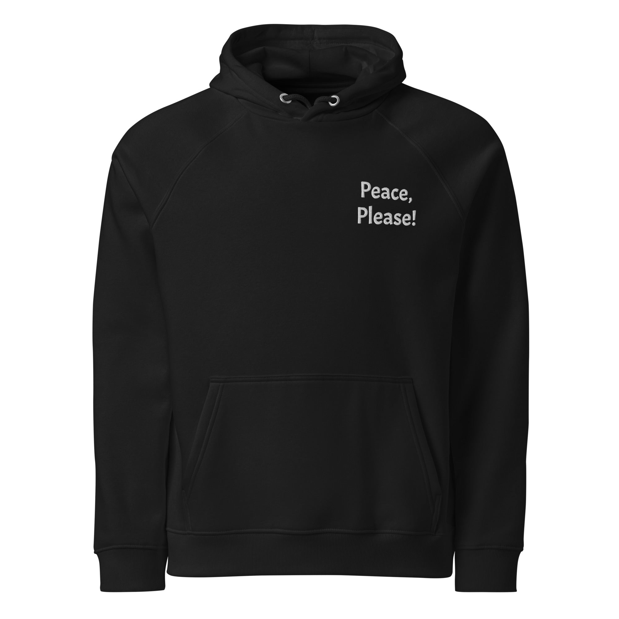 Unisex eco raglan hoodie - Peace, Please!